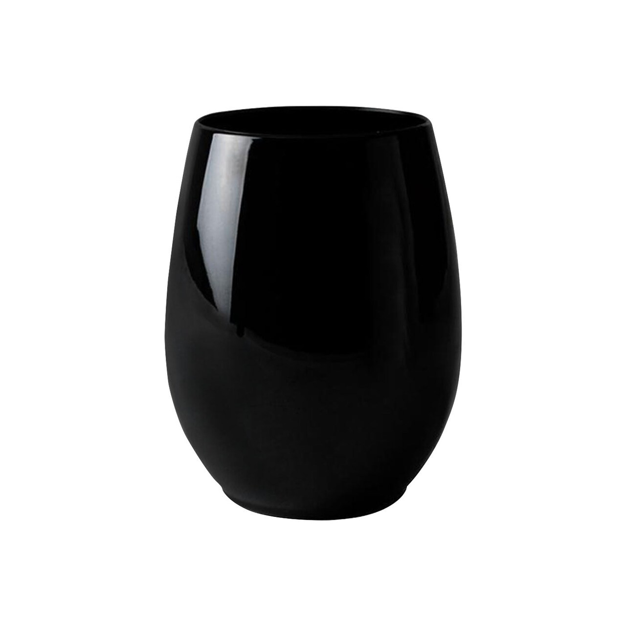 12 oz. Black Elegant Stemless Plastic Wine Glasses (64 Glasses